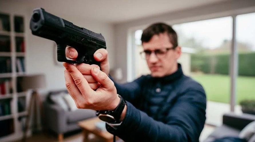 Less-lethal self-defense weapons comparison including Byrna launcher and pepper ball options