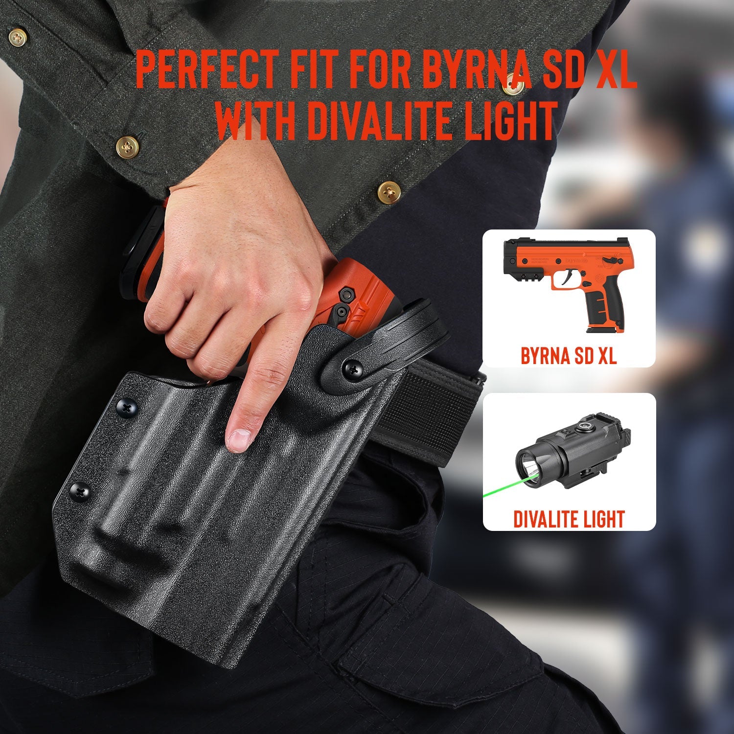 Level 3 Byrna Custom Holster & Flashlight laser Combo For Byrna LE or SDXL ( Holster & Laser-Light) - NAKESTORES