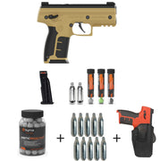 Nakestores SD Bundle Tan | Includes Byrna SD Universal Kit + Byrna 95 Count Kinetic Projectiles + Byrna 10-count 8grams CO2 + Byrna Level 2 Holster - NAKESTORES