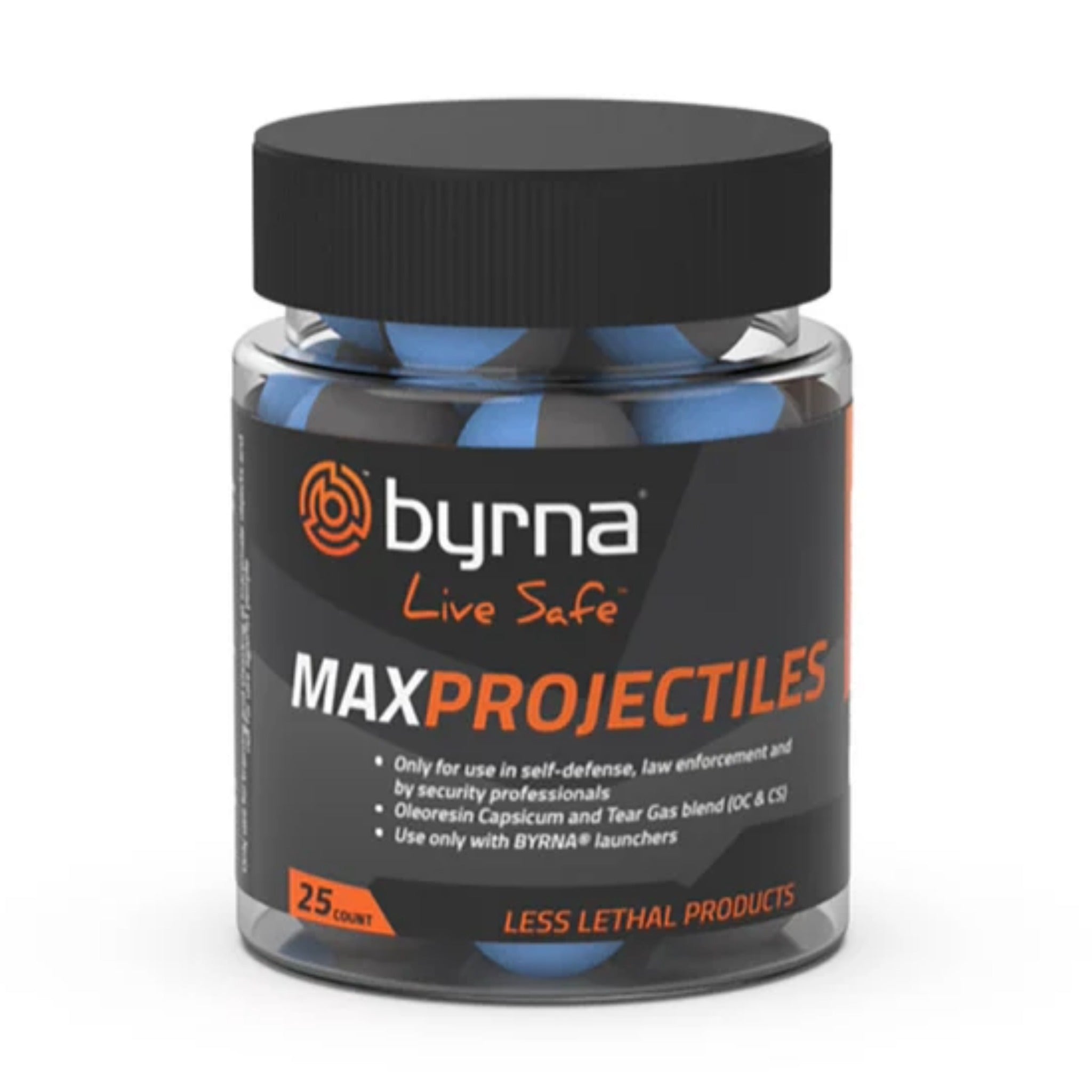 Byrna Max Projectiles .68 Caliber - OC Pepper + CS Tear Gas