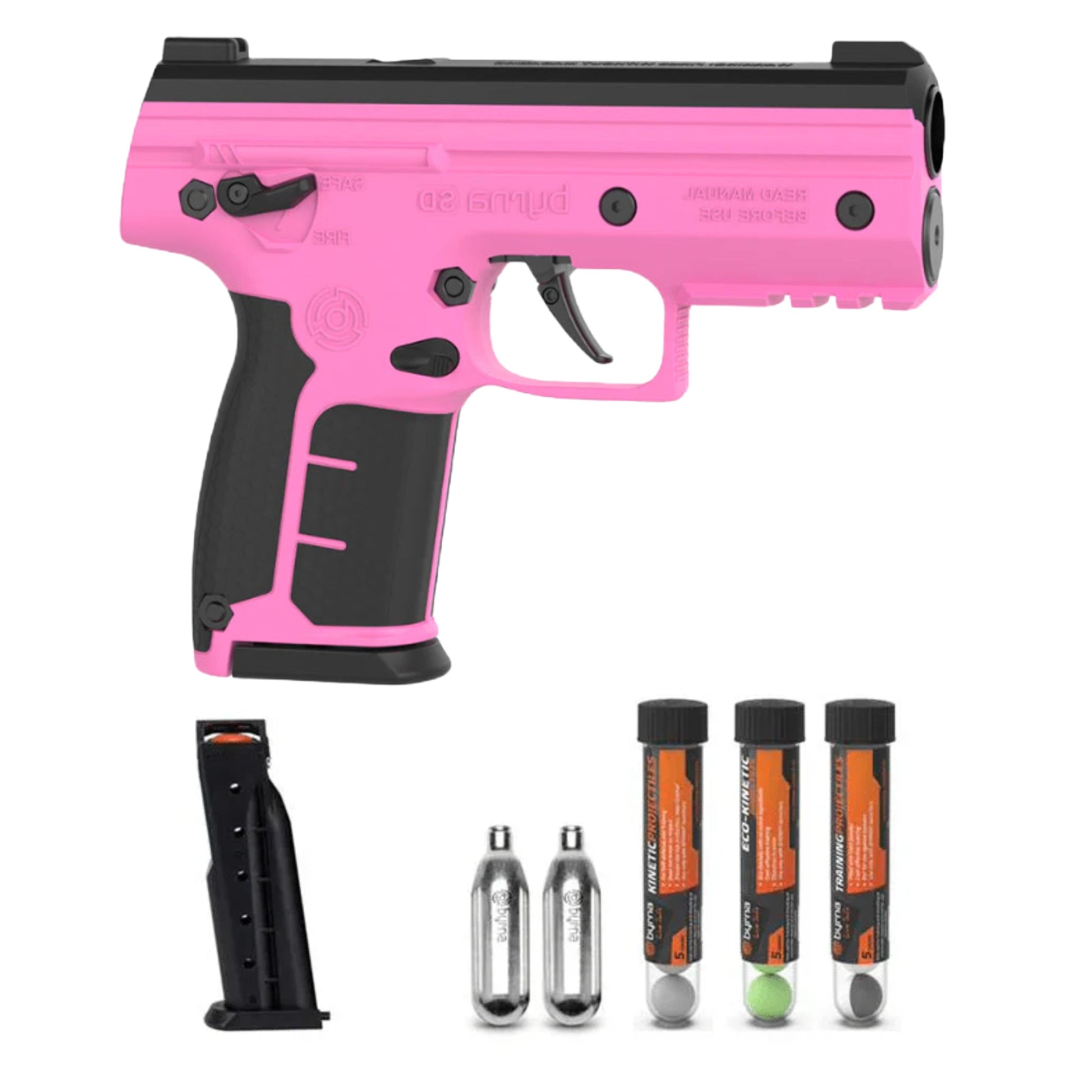 Nakestores SD Bundle PINK | Includes Byrna SD Universal Kit + Byrna 95 Count Kinetic Projectiles + Byrna 10-count 8grams CO2 + SD Level 2 Holster - NAKESTORES
