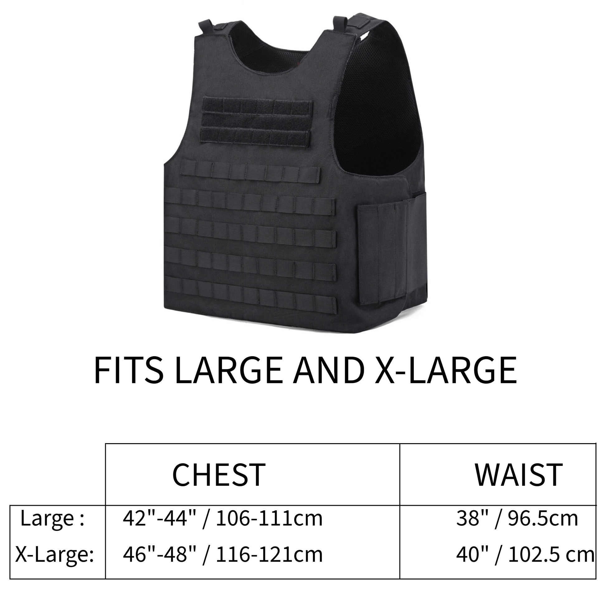 Level IIIA Molle Armor Vest Bulletproof Ballistic Large/X-Large - NAKESTORES