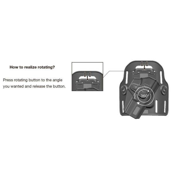 Snap to Click Quick Install Mount Rotating Duty Belt and Molle Adapter - NAKESTORES