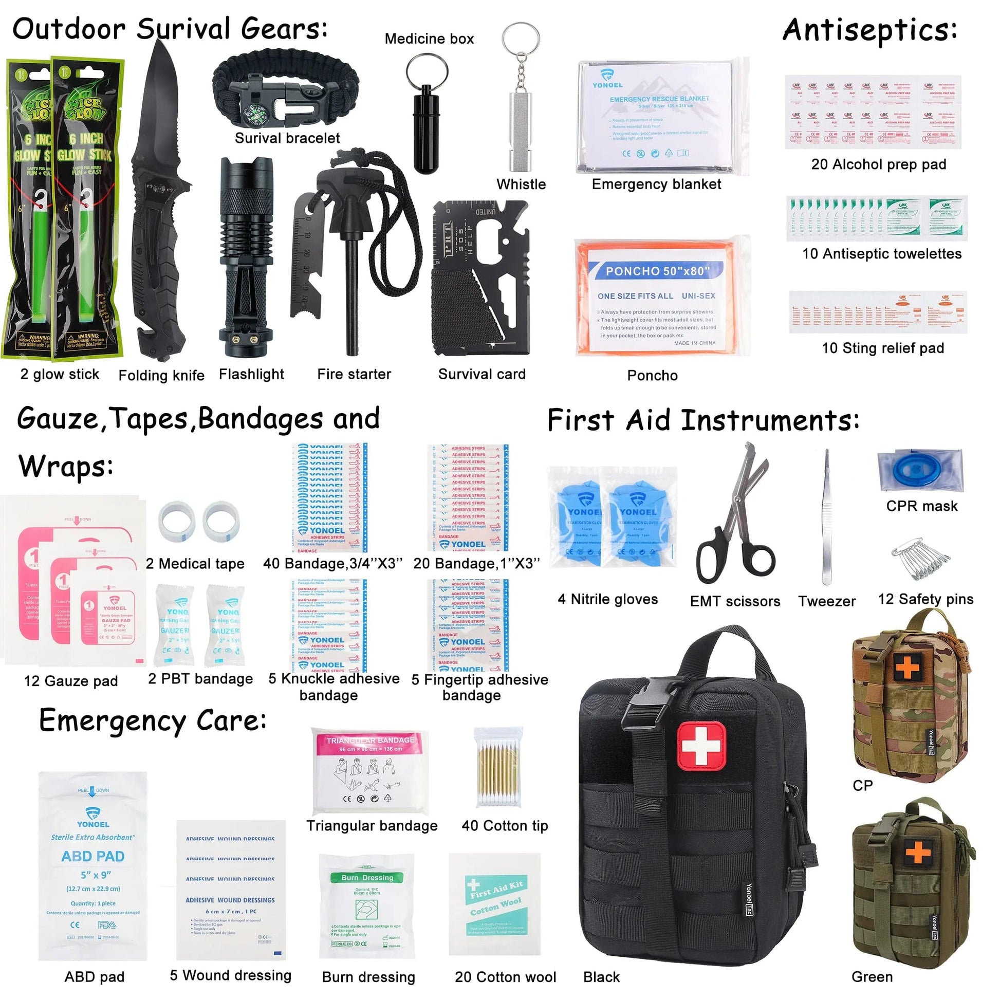 Tactical First Aid & Survival Kit - Ready For Any Self Defense Situation - NAKESTORES