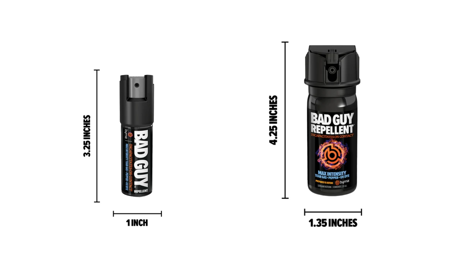 Byrna Bad Guy Repellent MAX – 0.5 oz and 2 oz twin packs of military-grade tear gas pepper spray with UV dye – non-lethal self-defense by Ungunn Santa Clarita