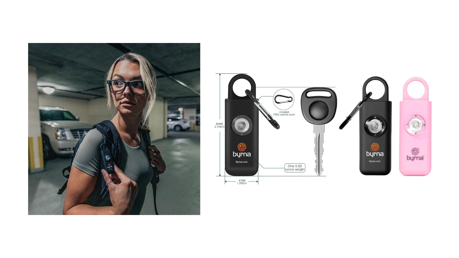 Byrna Banshee personal safety alarm – 130dB self-defense siren with LED strobe light – compact non-lethal alarm available at Ungunn Santa Clarita