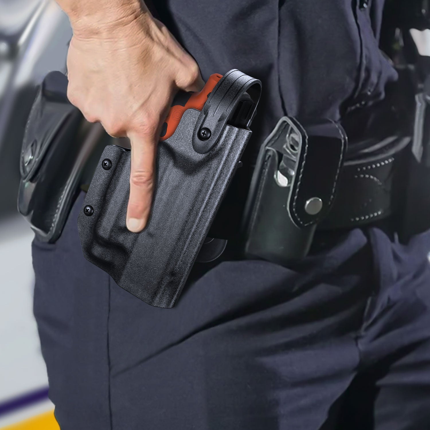 Level 3 RH Custom Holster For Byrna LE or SDXL Launcher compatible with Divalite laser light combo - NAKESTORES