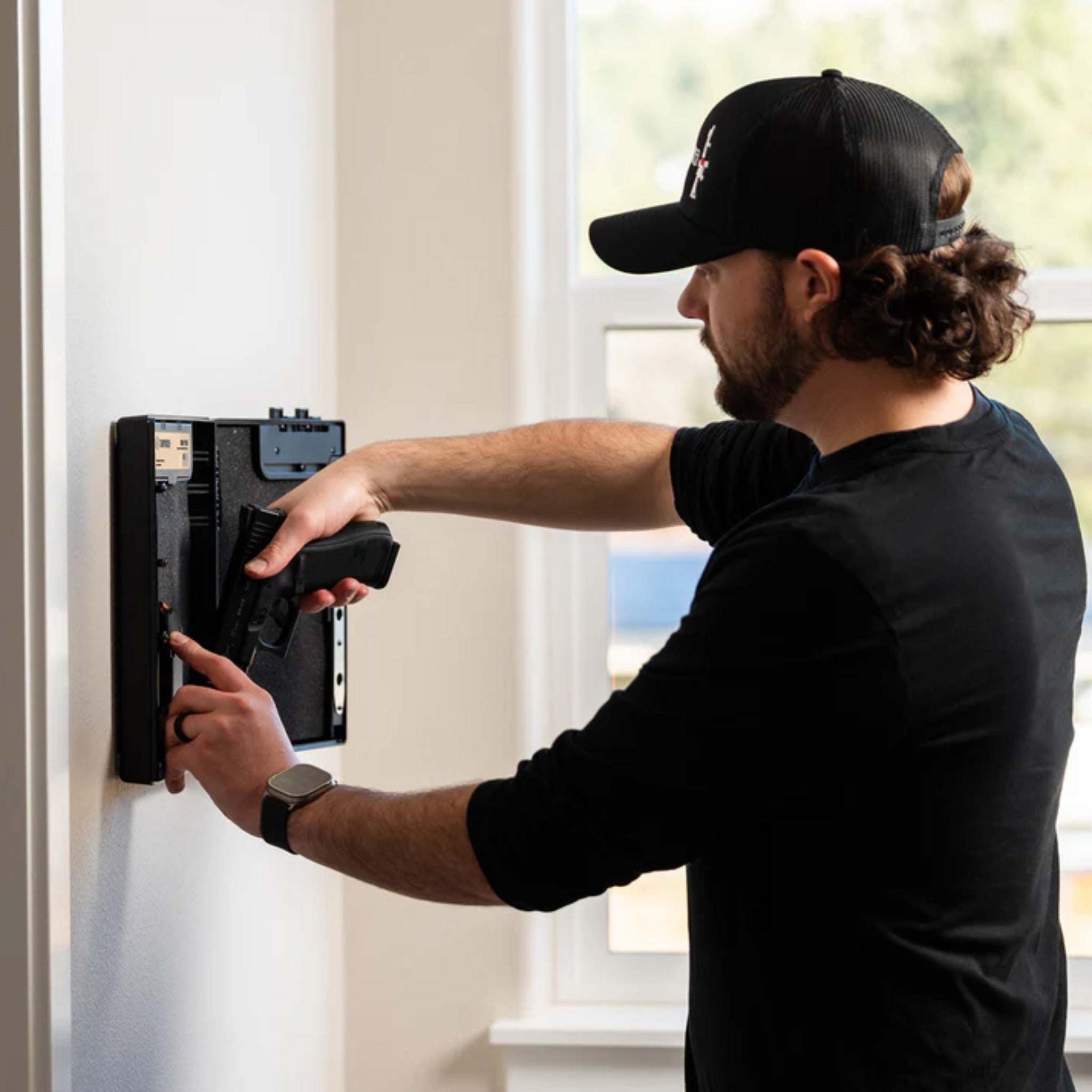 StopBox WARD Wall-Mounted Mechanical Gun Safe - Quick Access | No Batteries - Ungunn