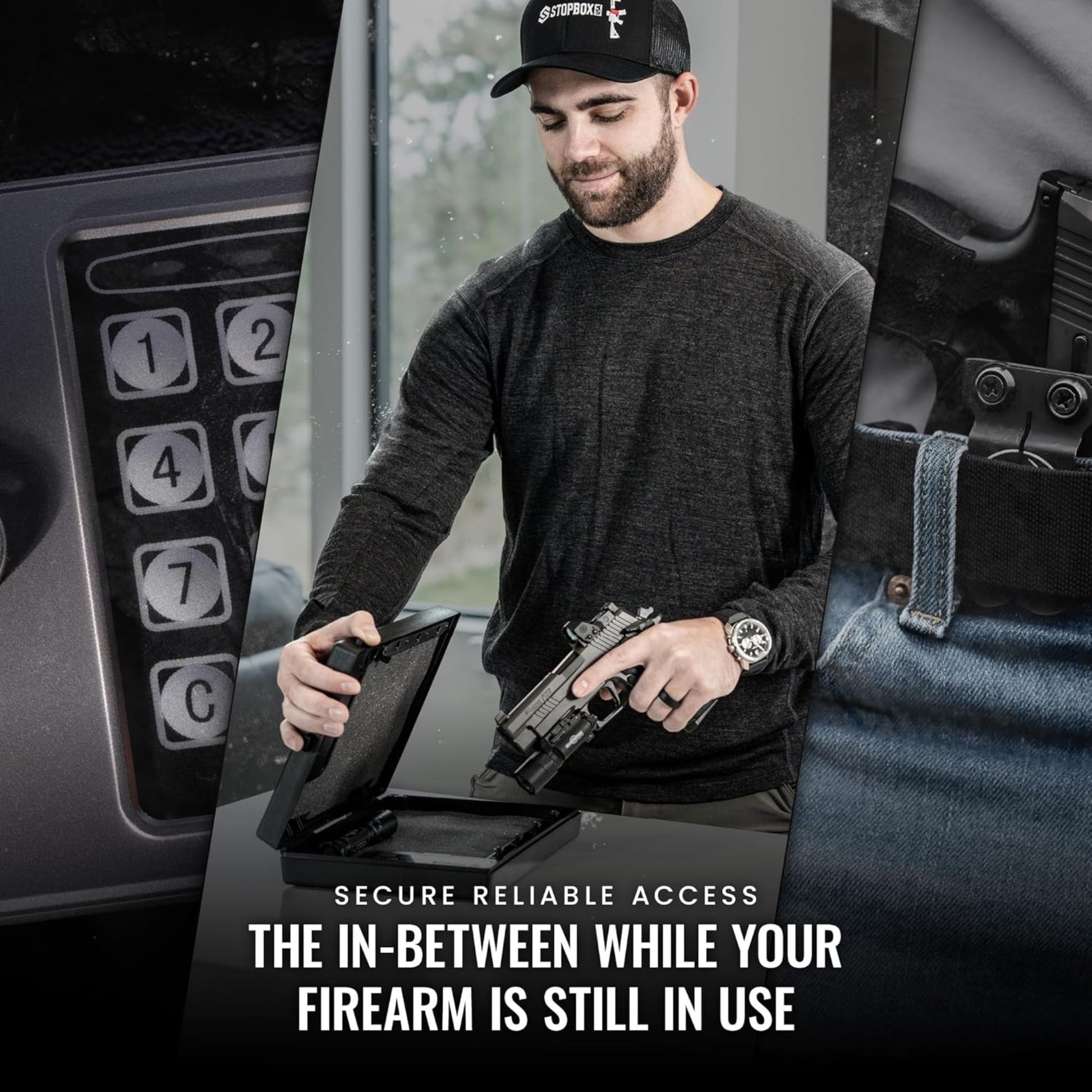 StopBox Pro Mechanical Gun Safe - Quick Access | No Batteries | Made in USA - Ungunn