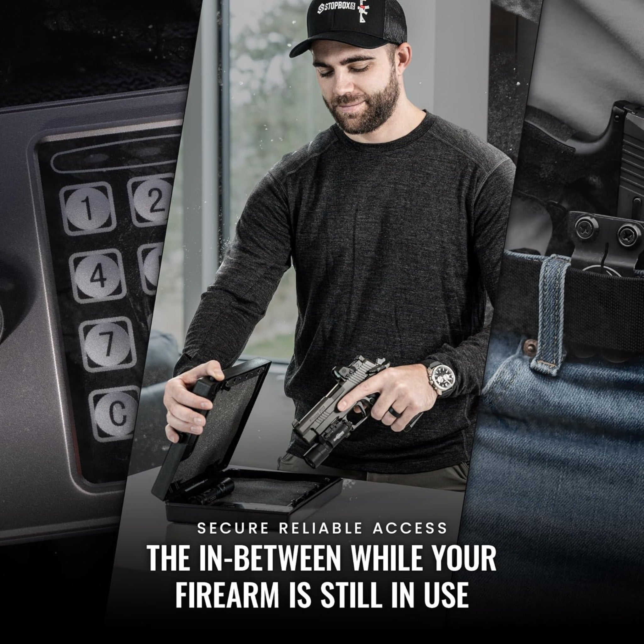 StopBox Compact Mechanical Gun Safe - Portable Travel | No Batteries - Ungunn