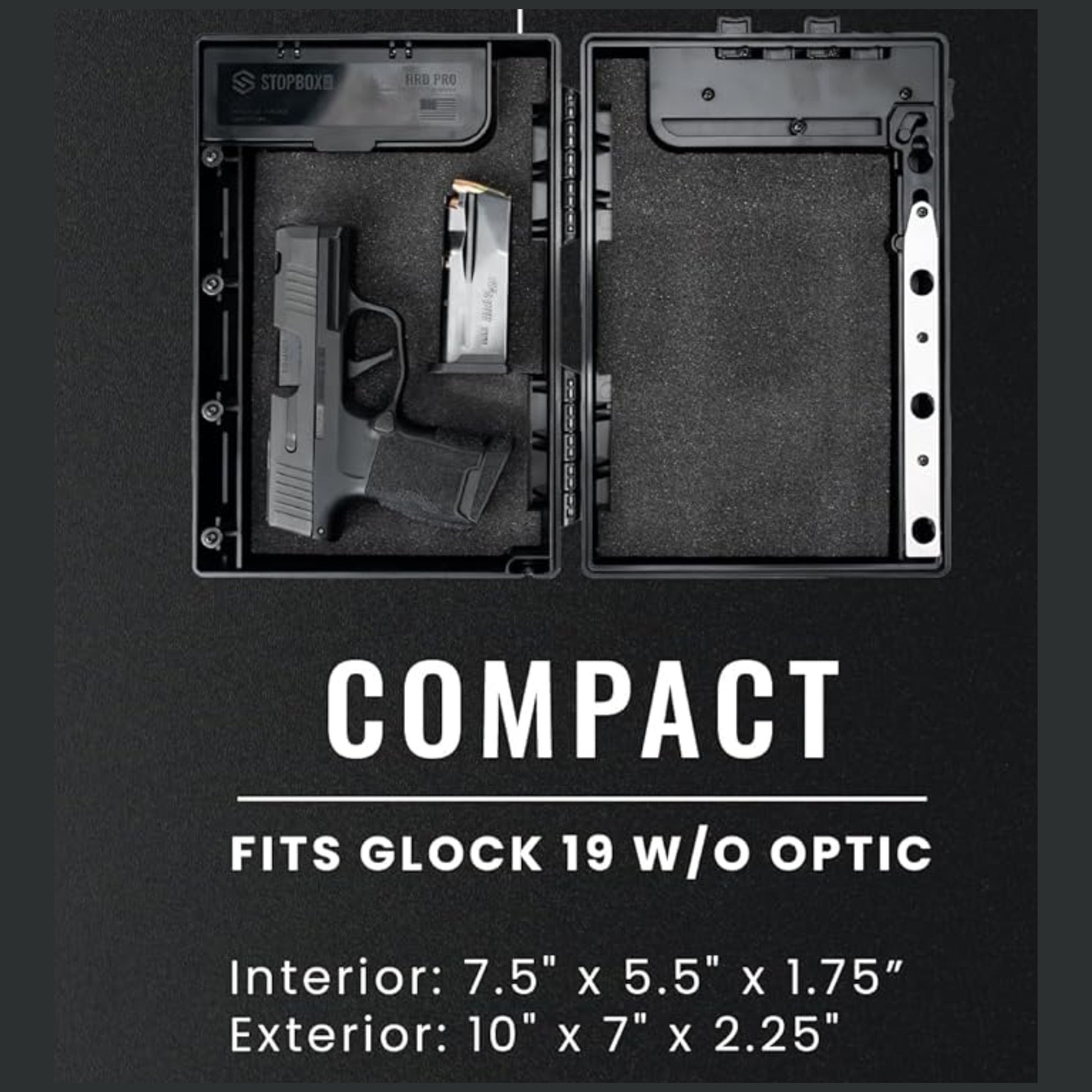StopBox Compact Mechanical Gun Safe - Portable Travel | No Batteries - Ungunn