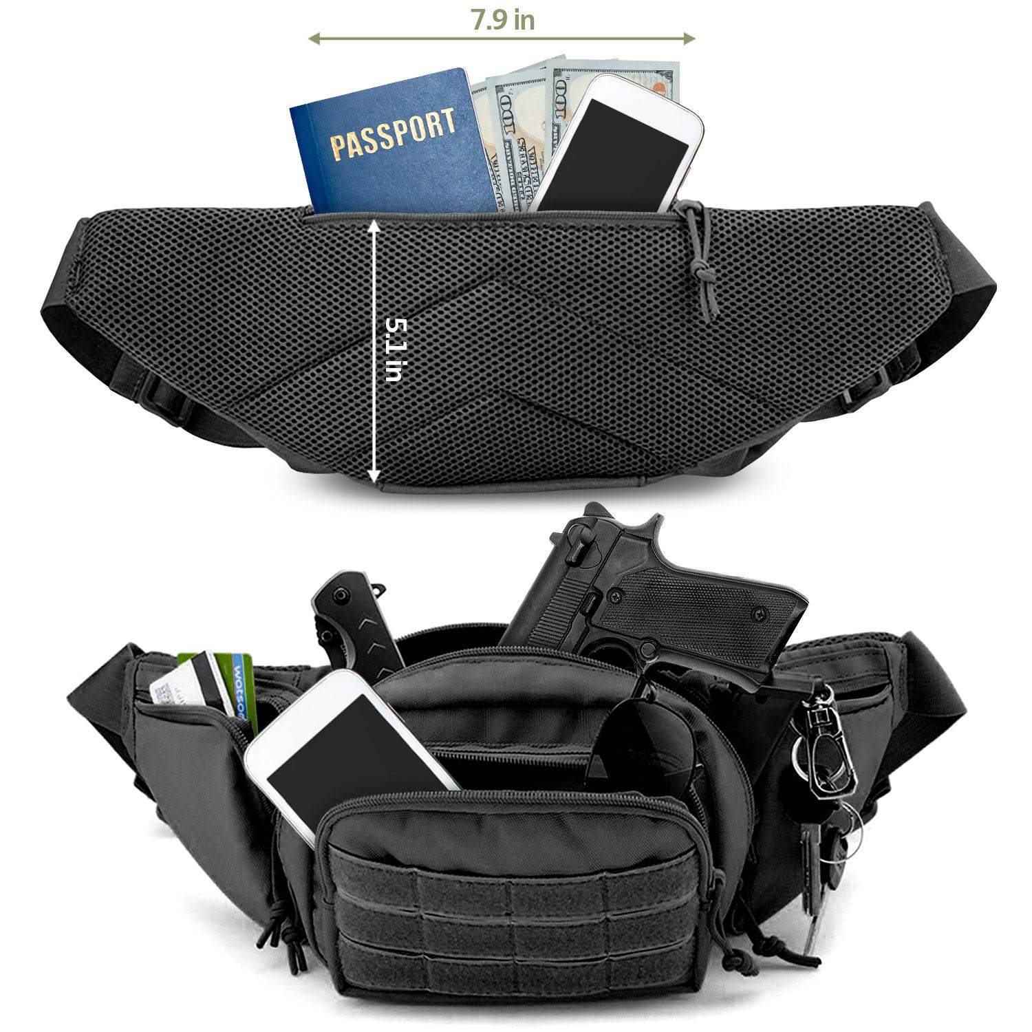 Concealed Carry Fanny Pack Bag For Byrna Launchers - NAKESTORES