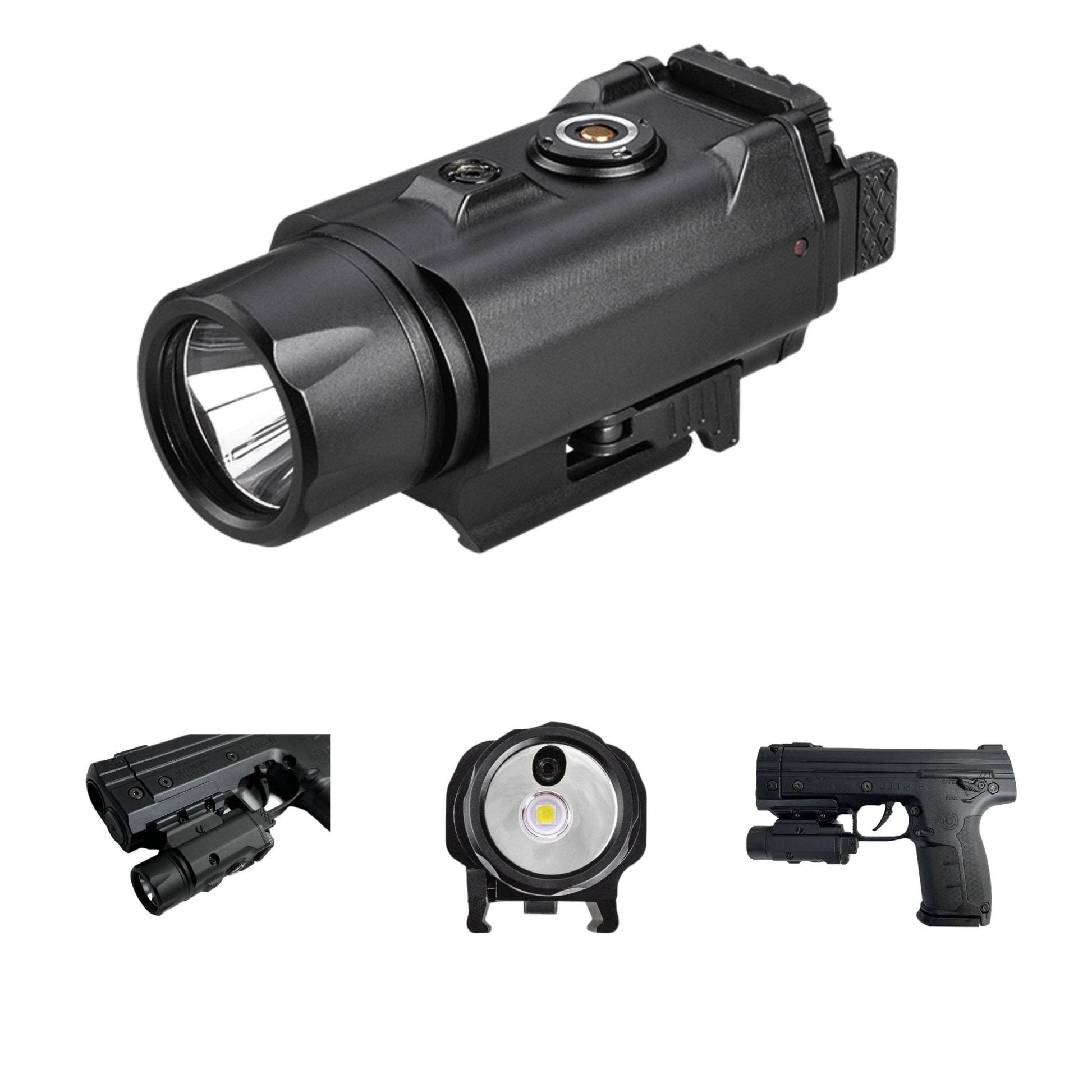 DivaLite Green Laser Light Combo Tactical Led Flash Light For Byrna Launchers 1500 Lumens Powerful light with Magnetic Charging and Easy Clip On