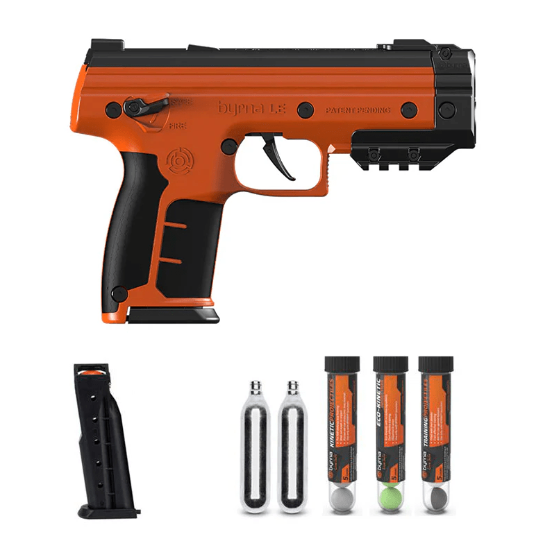 Nakestores LE Bundle Orange - Includes Byrna LE Universal Kit + (100) Kinetic Projectiles + (10) 12grams CO2 +  Level 2 Holster - NAKESTORES