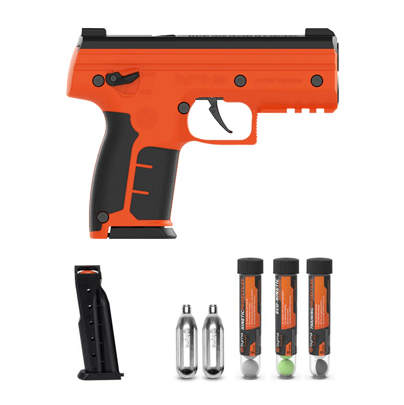Nakestores SD Bundle Orange | Includes Byrna SD Universal Kit + 100 Count Kinetic Projectiles + 10-count 8grams CO2 + SD Level 2 Holster - NAKESTORES