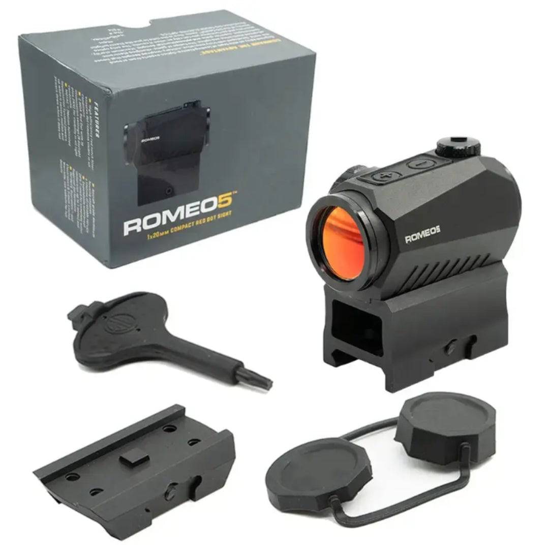 ROMEO5 1X20mm Tactical Shooting Durable Waterproof Fogproof Illuminated 2 MOA Red Dot Reticle Launcher Sight | Picatinny Mount Included - NAKESTORES